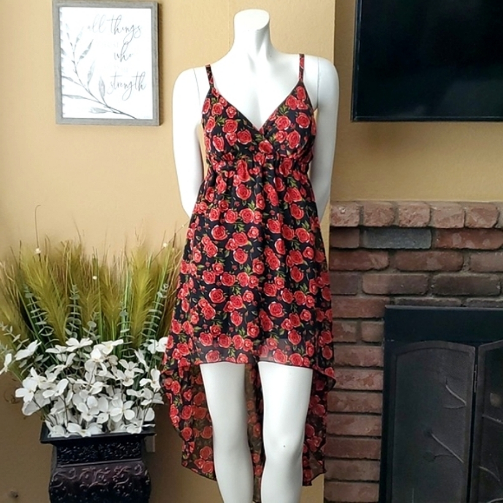 🆕️ ALISHA & CHLOE Red Rose High Low Dress SIZE: M